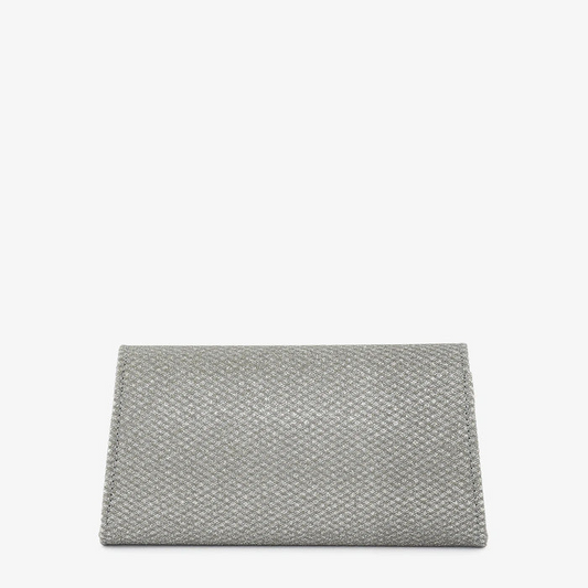 Grey Shimmer Textured Clutch Bag